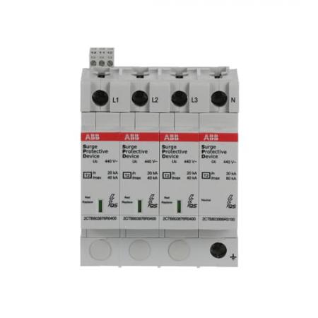 ABB OVR T2 3N 40-440 P TS QS SPD Typ 2 für 400/690 V TT-3Ph. + TN-S 3P+N, Imax 40kA, In 20kA, Up 1, 8kV, TS Telesignal