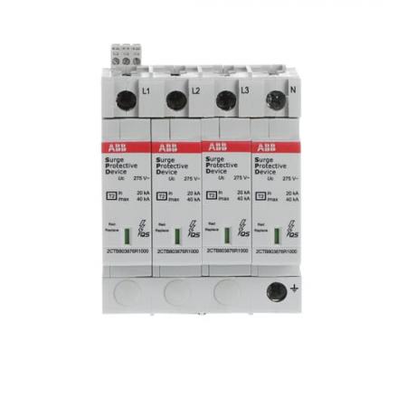 ABB OVR T2 4L 40-275 P TS QS SPD Typ 2 für 230/400 V TN-S 4P, Imax 40kA, In 20kA, Up 1, 25kV, TS Telesignal