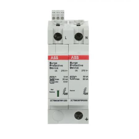 ABB OVR T2-T3 1N 20-275 P TS QS SPD Typ 2+3 für 230/400V TT-1Phasig 1P+N, Imax 20kA, In 5kA, Up 0, 9kV, TS Telesignal