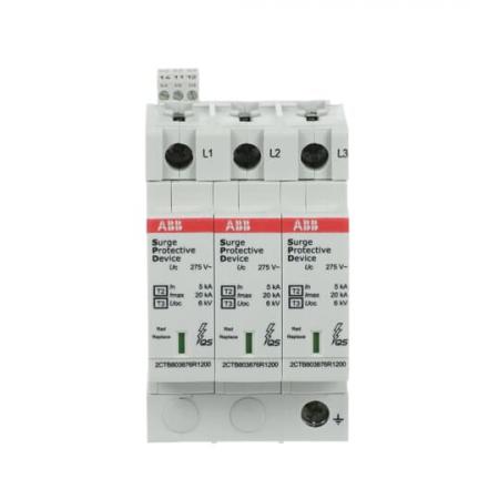 ABB OVR T2-T3 3L 20-275 P TS QS SPD Typ 2 für 230/400V TN-C 3P, Imax 20kA, In 5kA, Up 0, 9kV, TS Telesignal