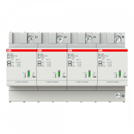 ABB OVR T1-T2 4L 12.5-440s P QS Kombi-Ableiter T1-T2 12.5kA/Pol, TNS 4+0, Uc 440V, Up 1, 6 kV
