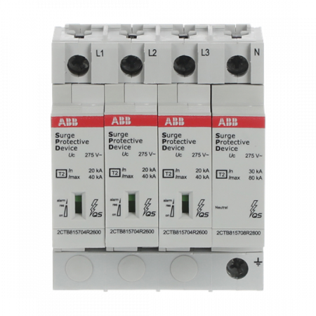 ABB OVR T2 3N 40-275s P QS SPD T2 mit Reserve-Var. 230/400 V TT/TNS 3P 3P+N, Imax 40kA, In 20kA, Up 3, 5kV