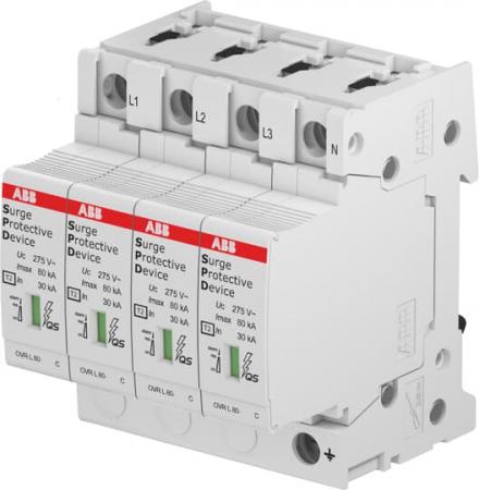 ABB OVR T2 3N 40-440s P TS QS SPD T2 mit Reserve-Varistor 400/690 V TT/TNS 3P 3P+N, Imax 40kA, In 20kA, Up 2, 0kV, TS