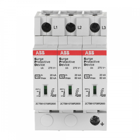 ABB OVR T2 3L 80-275s P QS SPD T2 mit Reserve-Varistor 230/400 V TNC 3P 3P, Imax 80kA, In 30kA, Up 1, 8kV