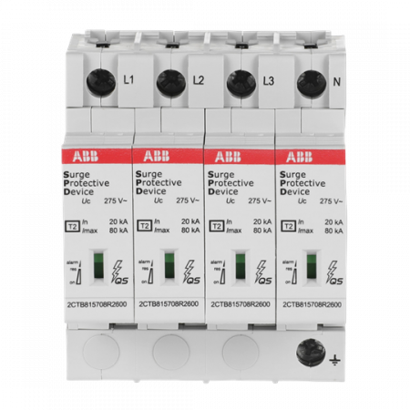 ABB OVR T2 4L 80-275s P QS SPD T2 mit Reserve-Varistor 230/400 V TNS 4P 4P, Imax 80kA, In 30kA, Up 1, 8kV