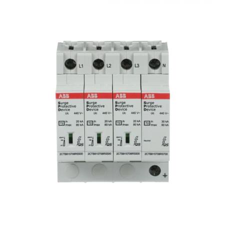ABB OVR T2 3N 80-440s P QS SPD T2 mit Reserve-Var. 400/690 V TT/TNS 3P 3P+N, Imax 80kA, In 30kA, Up 2, 4kV