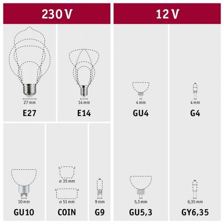 3er Set Paulmann 28914 LED Reflektor GU5,3 modern 6W warmweiß Chrom