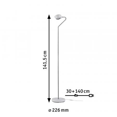 Elegante schwenkbare Ramos Stehleuchte dimmbar in Weiß mit Spektraleffekt Paulmann 70920