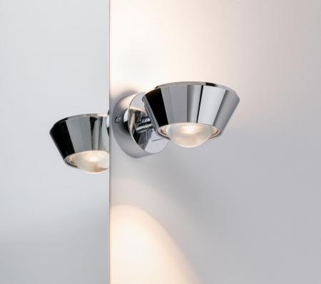 Regenbogen up&down LED Wandleuchte Sabik dimmbar Spritzwasserschutz Chrom Paulmann 70947