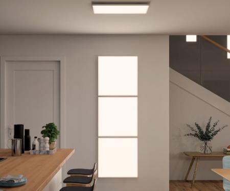 Flaches rahmenloses dimmbares LED Panel für die Decke 595x 595mm 34W Weiß matt Paulmann 79822