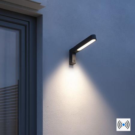 Paulmann 94549 House LED Außenwandleuchte Ito Bewegungsmelder IP44 warmweiß 6W Anthrazit Metall/Kunststoff