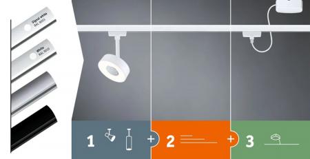 Paulmann  95633 URail LED Schienenspot Luxe Einzelspot 10W modern dimmbar Luxe fur GU10 LEDs