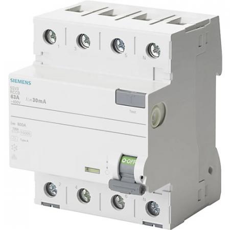 SIEMENS FI-Schutzschalter 5SV3344-6 Typ A 40A 30mA 4-polig 400V Fehlerstromschutzschalter SENTRON