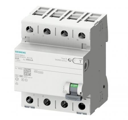 Siemens SENTRON FI-Schutzschalter 5SV3344-4 Typ B 4-polig 40A 30mA 400V