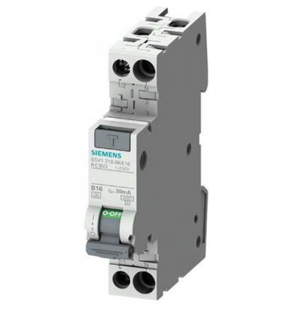 Siemens SENTRON FI/LS-Schalter kompakt 5SV1316-6KK13 1TE 1P+N Typ A B13 30mA 6kA