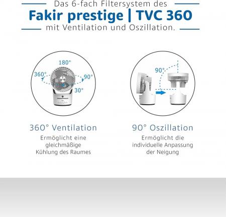 Fakir prestige TVC 360 Tischventilator weiß/schwarz