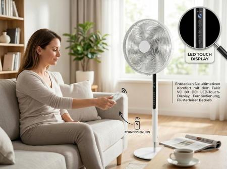 Fakir 6970009 Standventilator VC 80 DC weiß