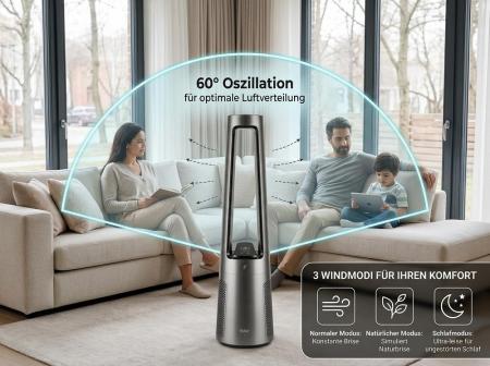 Fakir TVL 100 Turmventilator Anthrazit