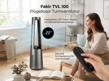 Fakir TVL 100 Turmventilator Anthrazit