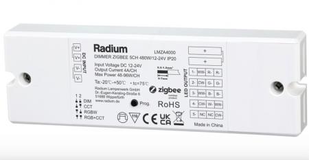 Radium Zigbee Dimmer 5-Kanal 480W, 12–24V, RGBW, IP20, Art.-Nr. LMZA4000