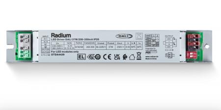 Radium DALI LED-Treiber DC 37W 200–350mA 46–185V DALI-2 Push-Dim IP20 – OTDA4439