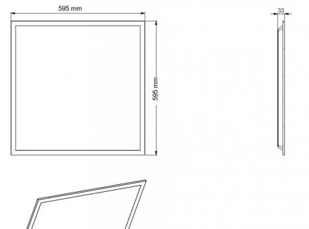 Radium LED-Rasterleuchte Essence Panel 600 33W 3700lm 3000K warmweiß 110° IP40