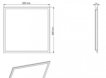 Radium LED Rasterleuchte Essence Panel 625 33W 3700lm 3000K warmweiß 110° UGR22 IP40 620x620mm