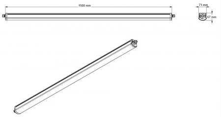 Radium LED Feuchtraumleuchte Star IP66 1500 38–50W 7500lm 4000K neutralweiß 130° durchverdrahtet