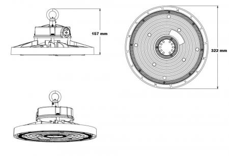 Radium LED Hallenleuchte Star DALI 60-100W 16000lm 4000/5000/6500K CCT 60/90/110° IP65
