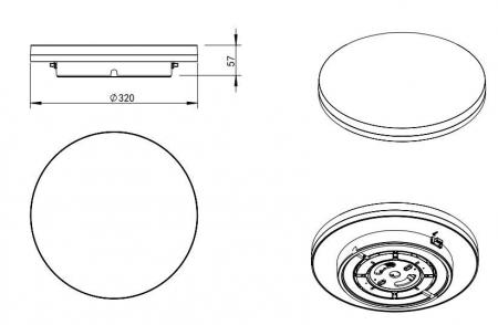 Radium LED Anbauleuchte Star SENSOR 10-20W 2400lm 3000/4000/6000K 110° Ø320mm IP54