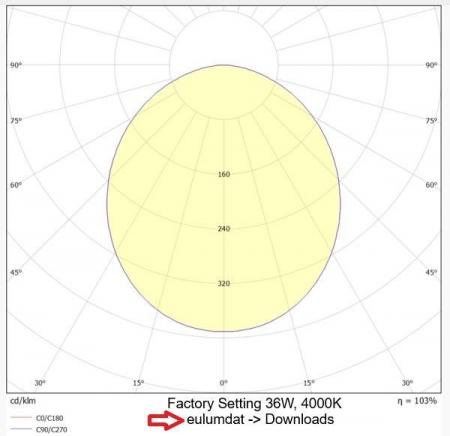 Radium LED Aufbauleuchte Star 28-36W 4680lm 3000/4000/6000K CCT Ø450mm IP54 IK10
