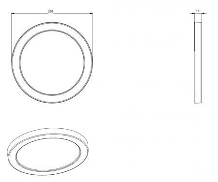 Radium LED Downlight Star Multi 24W 2880lm 3000/4000/5700K CCT 110° Ø330mm IP20 Deckenausschnitte von 50 bis 260 mm