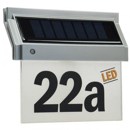 REV Ritter Solar Hausnummernleuchte mit LED 18x16x5cm, incl. Zahlen-/Buchstabensatz
