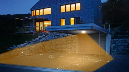 STEINEL Vario Quattro Pro S LED Outdoor Deckenleuchte 3.000K in Weiß mit Sensor