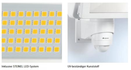 STEINEL LS 300 S Außenwandstrahler mit Sensor in Weiß 29,5W