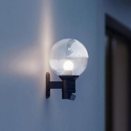 STEINEL L 560 S Sensor-Außenwandlampe in Schwarz  mit Kristallglaskugel