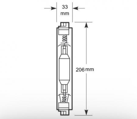 Radium HRI-TS 400W 35000lm 5500K Tageslicht Fc2 Halogenmetalldampflampe Quarzbrenner