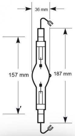 Radium HRI-TS 2000W 210000lm 6100K tageslichtweiß K12s-36 187mm Halogenmetalldampflampe Quarzbrenner