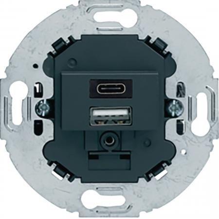 Berker 260415 USB A+C Lade-Std.,2fach,3.0A,rund, ant.