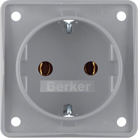 Berker 947782506 Steckdose SCHUKO Integro Einsätze grau