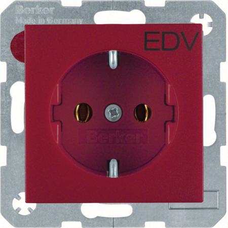 Berker 47431922 Steckdose SCHUKO m Druck S.1/B.3/B.7 rot