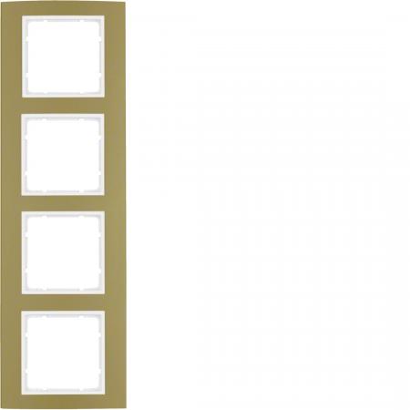 Berker 10143046 Rahmen 4fach B.3 Alu gold/polarweiß