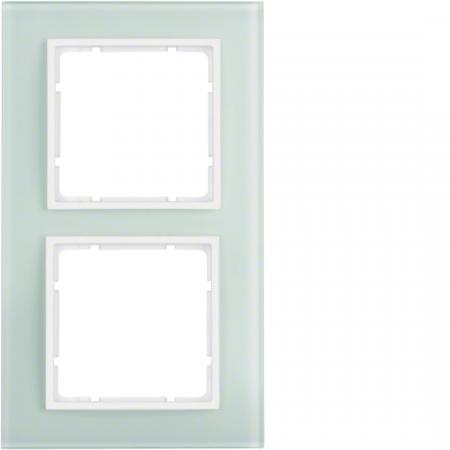Berker 10126909 Glasrahmen 2-fach, Serie B.7, Glas polarweiß/polarweiß matt