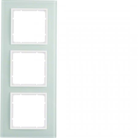 Berker 10136909 Glasrahmen 3-fach, Serie B.7, Glas polarweiß/polarweiß matt