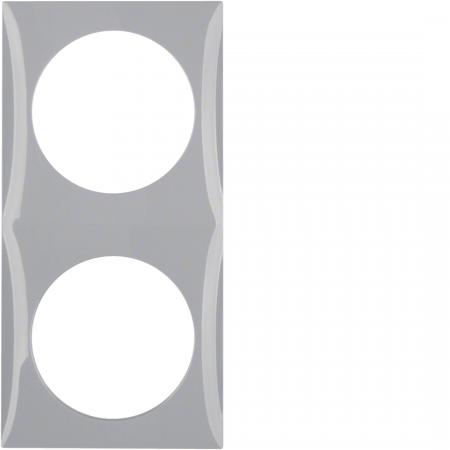 Berker 918262507 Rahmen 2fach Integro Flow grau glänzend