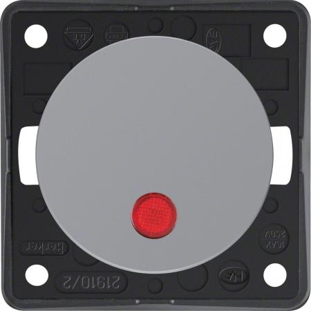 Berker 937522507 Kontr.-Aussch. 2p Aufd., Flow/Pure, grau