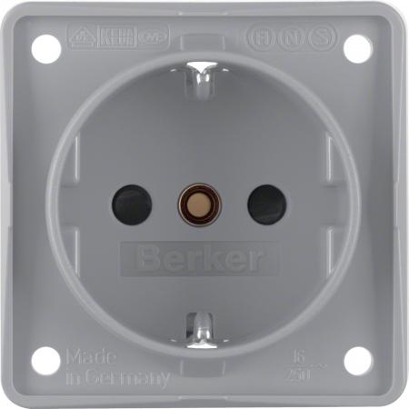 Berker 941952506 Steckdose SCHUKO erh BS ITG grau matt