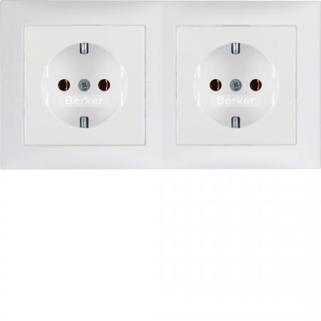 Berker 47209909 Steckdosen-Kom SCHUKO 2f m Ra S.1 pw mat