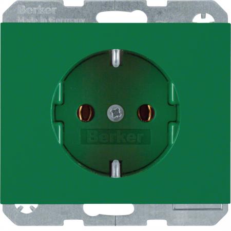 Berker 47157013 Steckdose SCHUKO K.1/K.5 grün glänzend