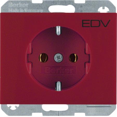 Berker 47157115 Steckdose SCHUKO mit Aufdruck K.1/K5 rot